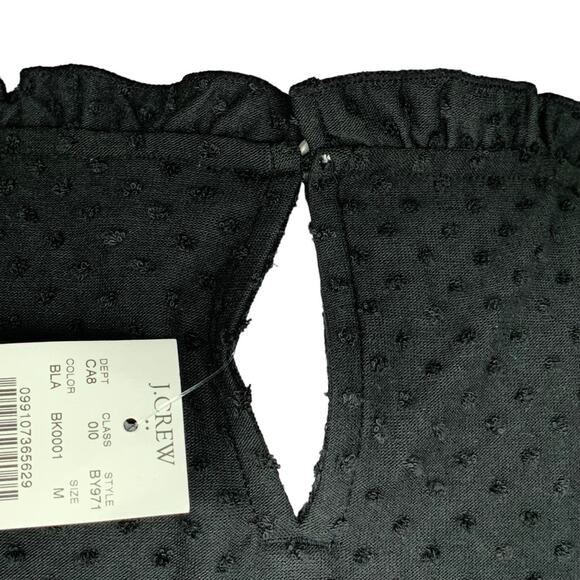 J Crew NWT Blouse Sleeveless Ruffle Neckline Black Size M - Picture 8 of 11